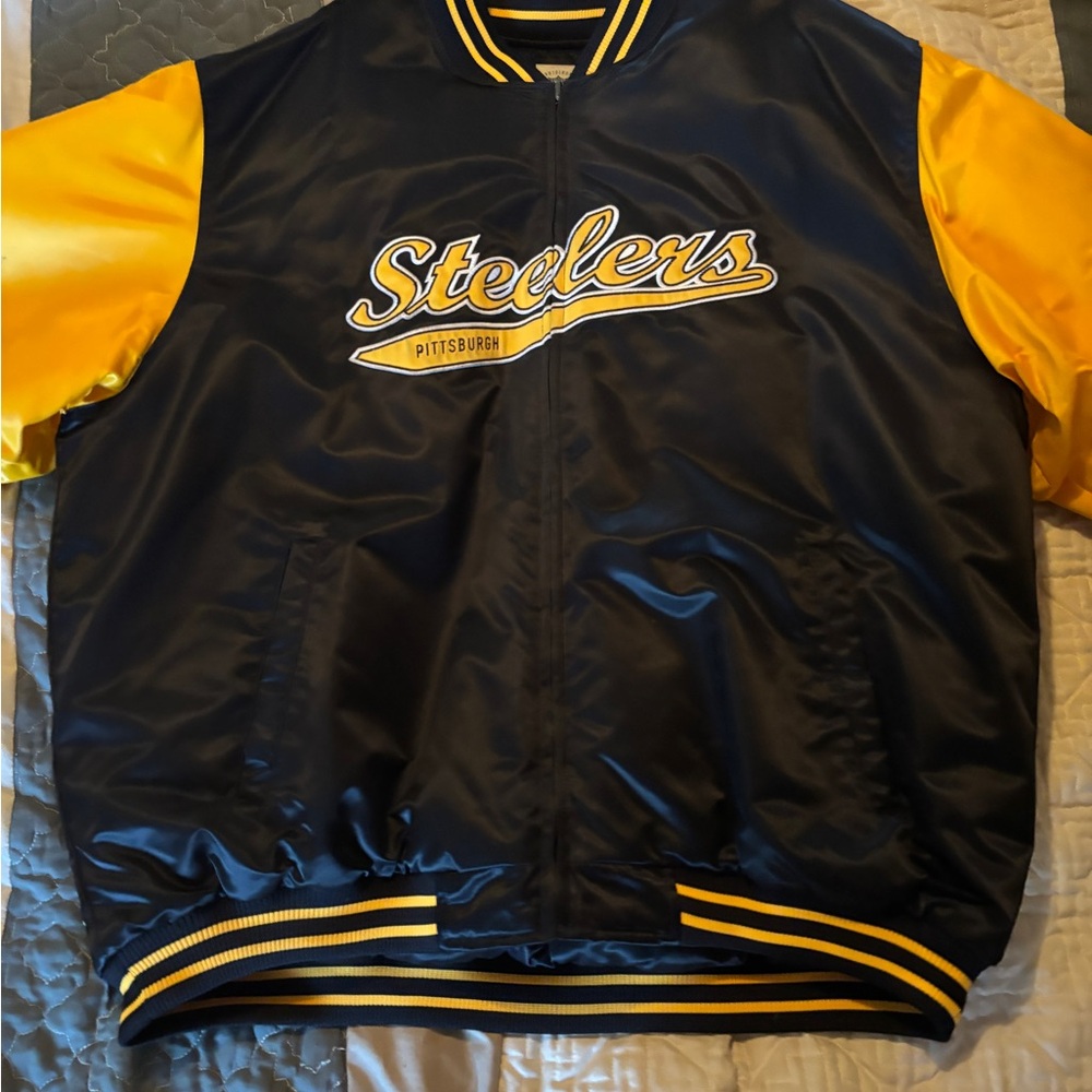 NFL Steelers Black and Gold Varsity Jacket